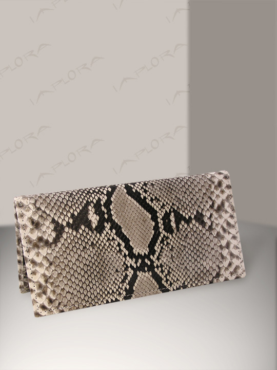 Leather Implora Natural Python Checkbook Cover