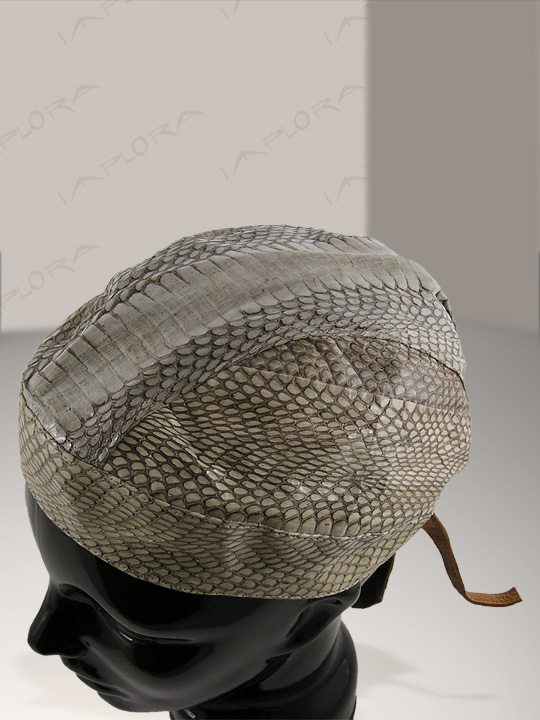 Snakeskins Natural Cobra Snakeskin Doorag Head Wrap Leather inlay