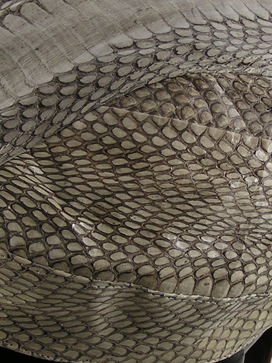 Natural Cobra Snakeskin Doorag Head Wrap Leather inlay