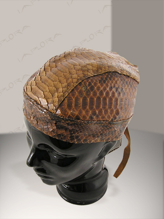 Snakeskins Brown Big Python Snakeskin Doorag Head Wrap
