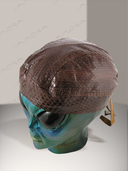 Leather Dark Brown Cobra Snakeskin Doorag Head Wrap