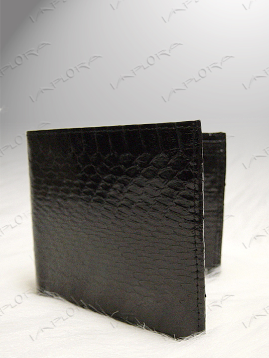 Leather Implora Black Cobra Snakeskin Wallet