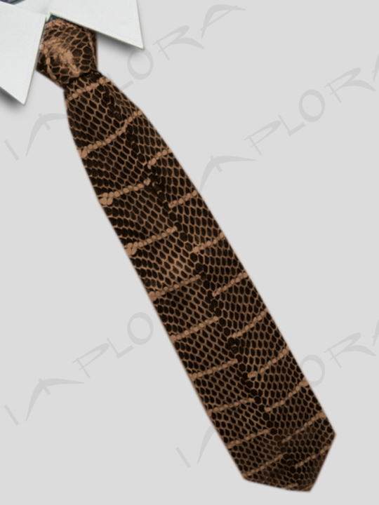 Implora Brown Mangrove Snake Skin Tie