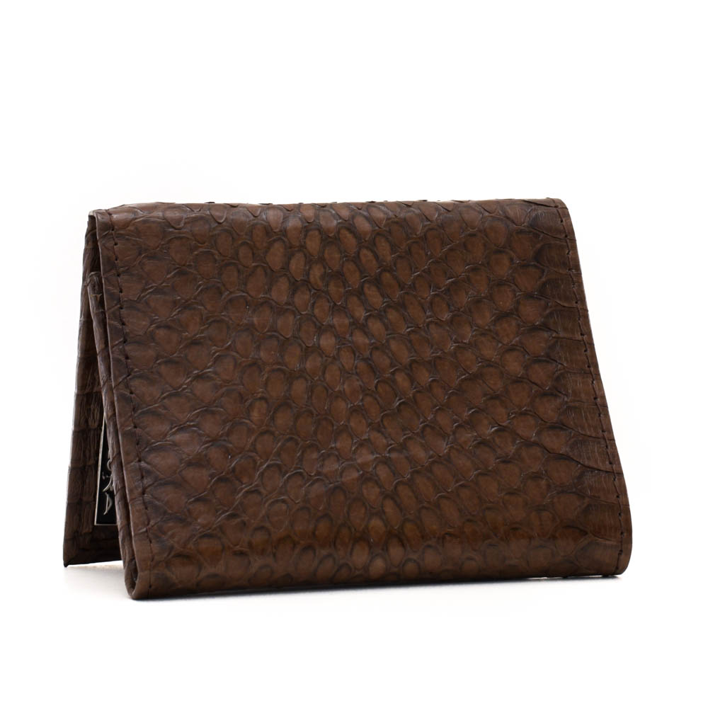 Leather Implora Brown Cobra Trifold Wallet