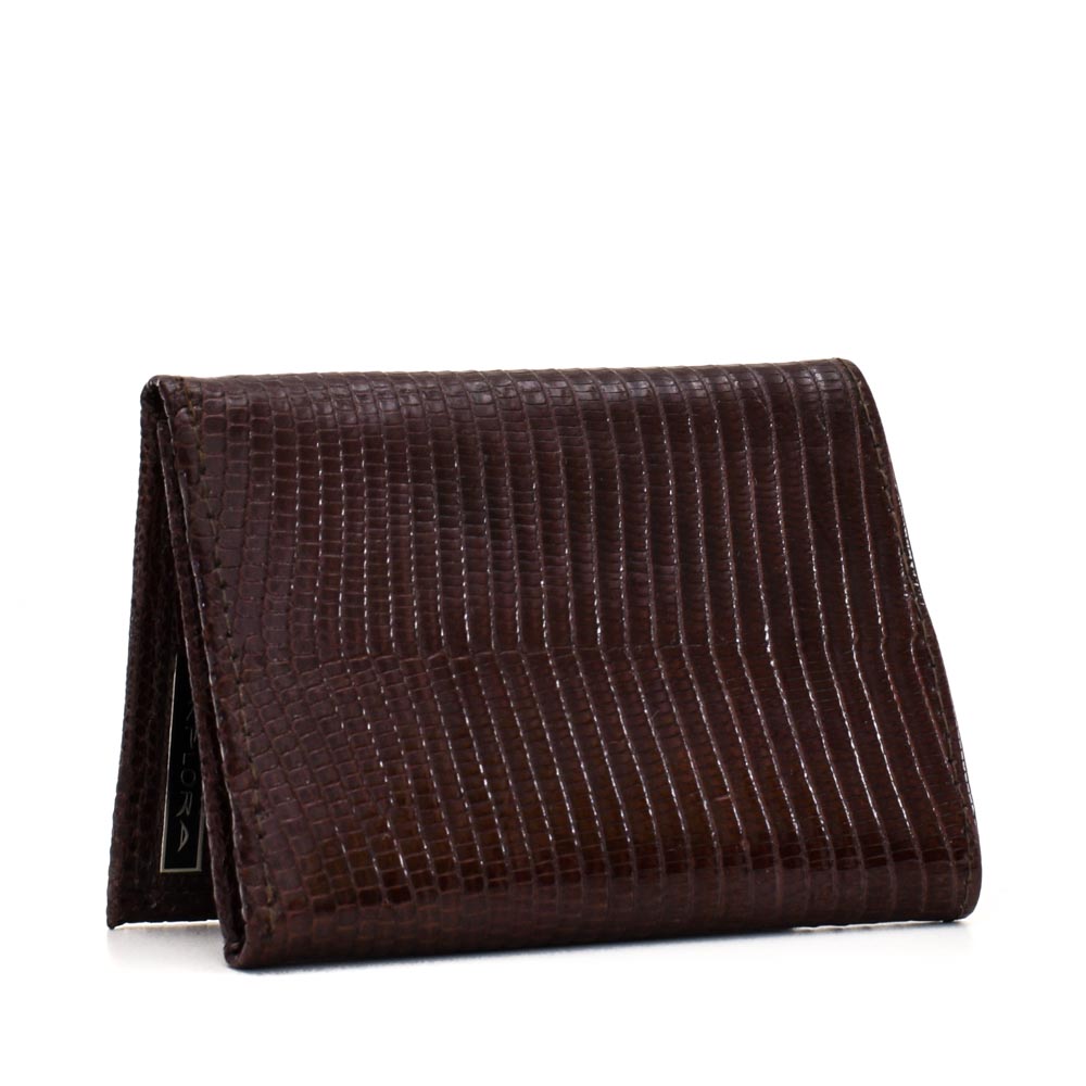 Leather Implora Brown Monitor LizardTrifold Wallet