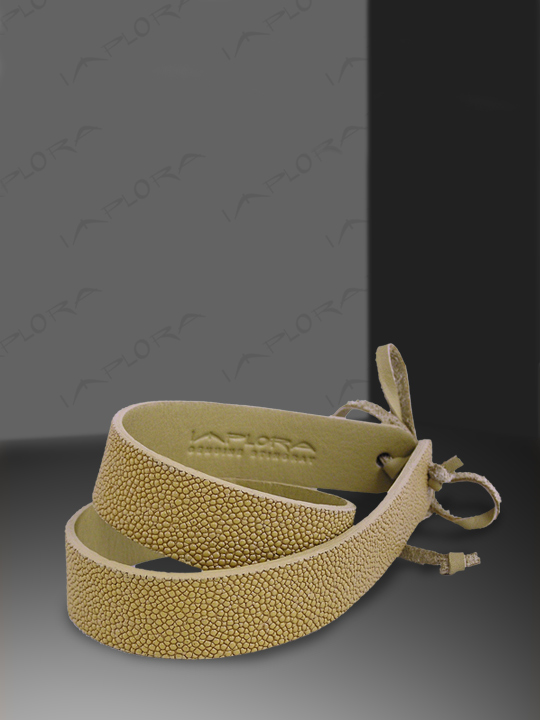 Leather Implora Tan Stingray Skin Hatband 1W