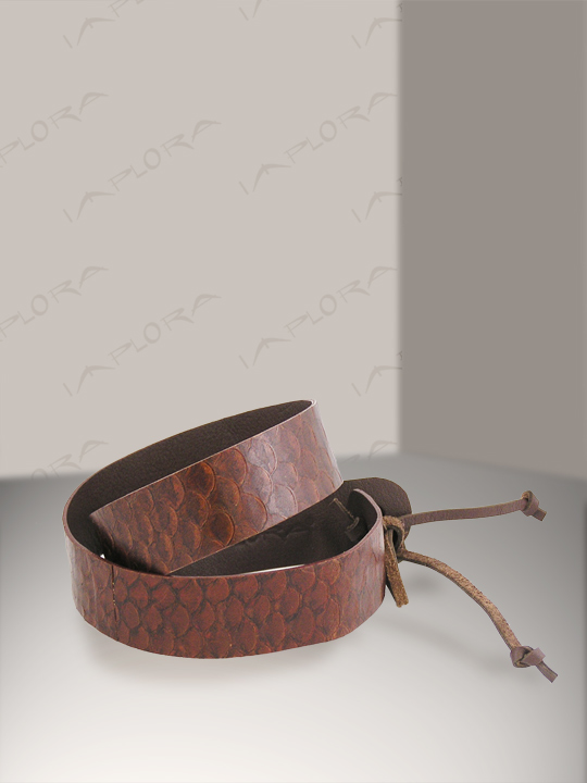 Leather Implora Brown Nile Tilapia Fish Skin Hatband 1W