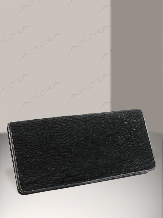 Leather Implora Black Shark Checkbook Cover