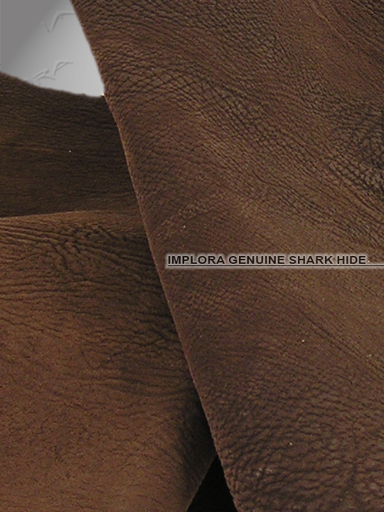 Implora Brown Shark Skin Leather Hide