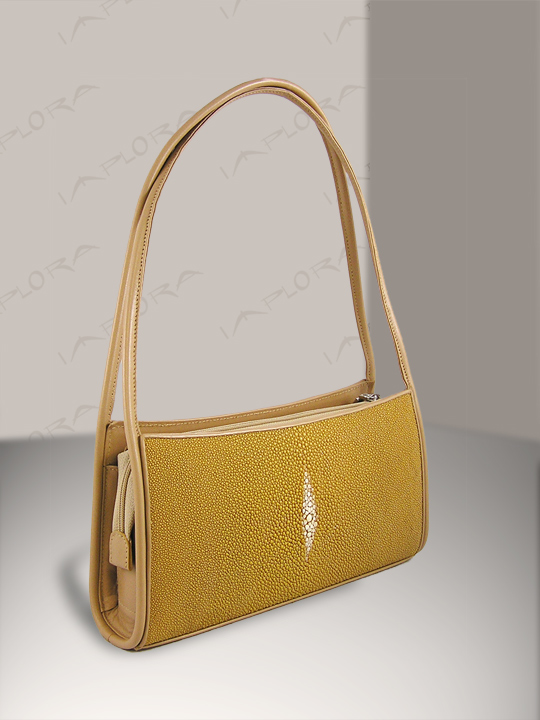 Leather Implora Tan Stingray Evening Bag