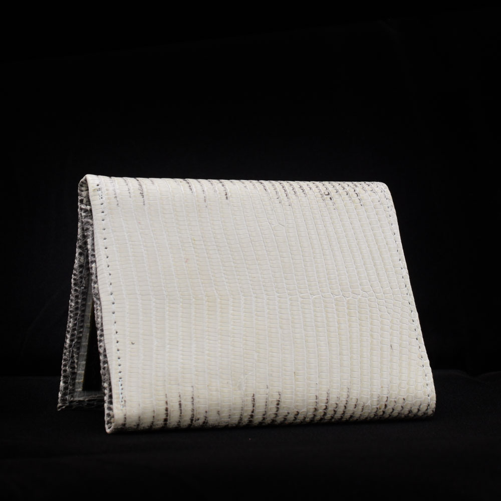 Leather Implora Natural Lizard Trifold Wallet w/ID, Belly