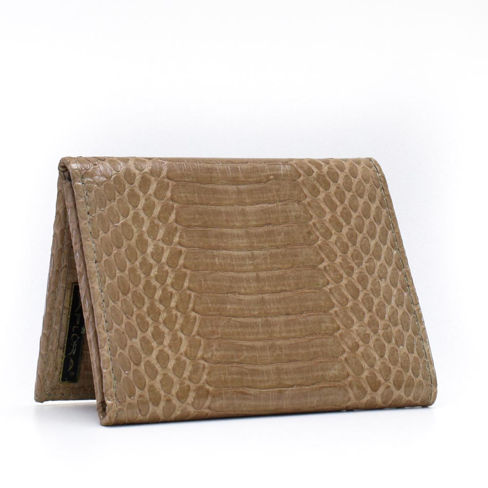 Snakeskins Implora Tan Cobra Trifold Wallet w/ID Belly