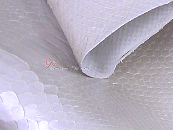 Solid Off White Metallic Python Snakeskin Belly