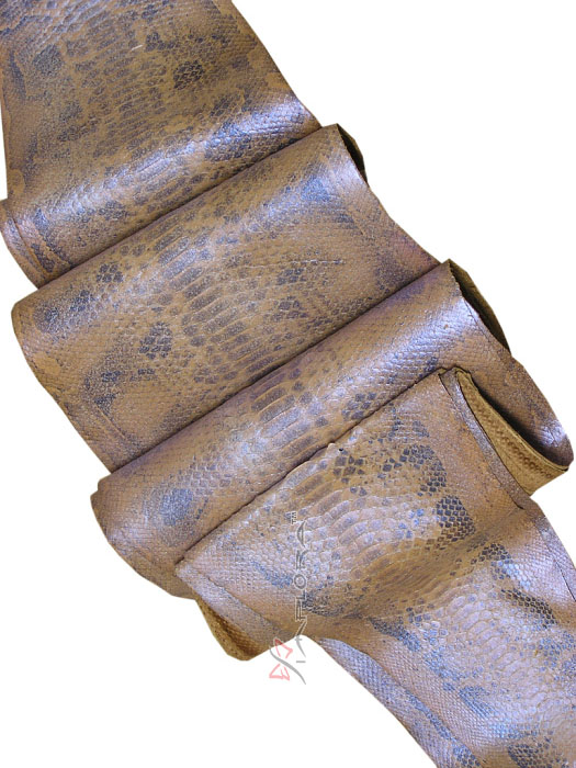 Snakeskins Blue Sand-Metallic Tan Python Snakeskin Belly