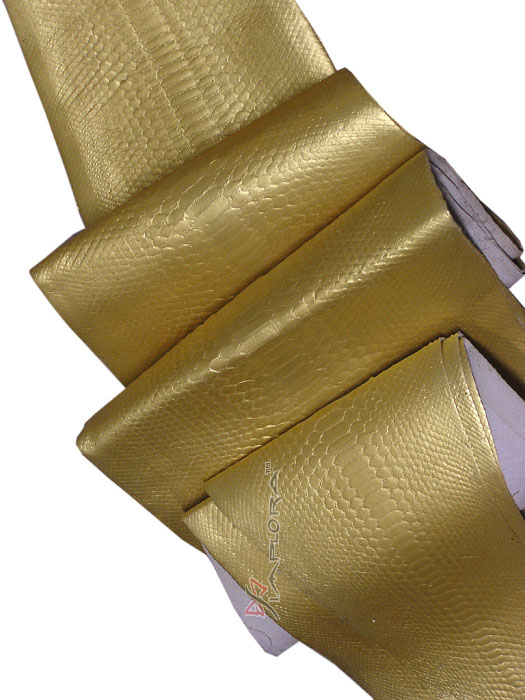Snakeskins Solid Gold Metallic  Python Snakeskin Belly 11W Gr A