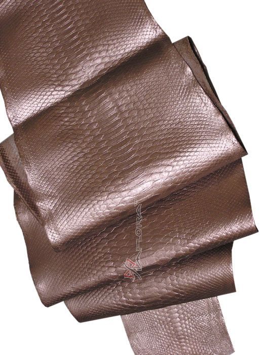 Snakeskins Solid Bronze Metallic Python Snakeskin Belly
