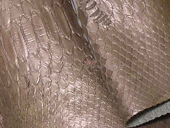 Brown Metallic Python Snakeskin Belly