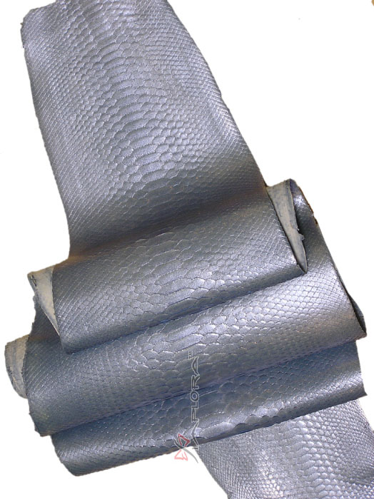 Snakeskins Solid Blue Jean Metallic Python Snakeskin Belly
