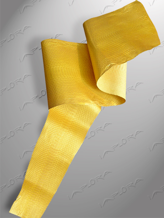 Snakeskins Solid Gold Metallic Puff-Faced Snake Skin Belly