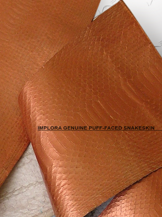 Solid Bronze Metallic Puff-Faced Snakeskin Belly