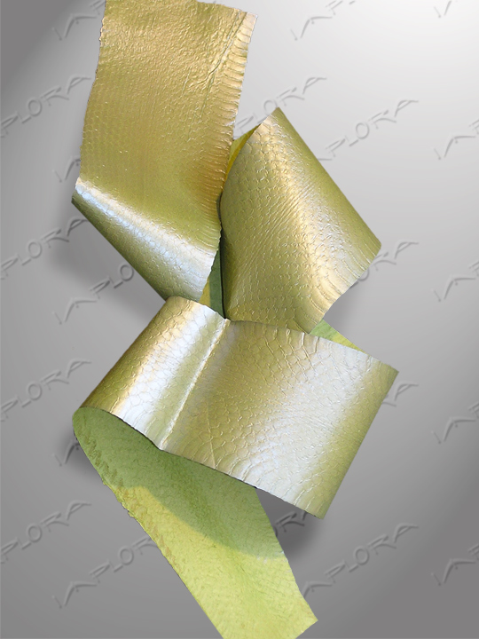 Snakeskins Solid Green Metallic Puff-Faced Snakeskin