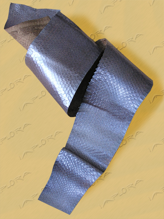 Snakeskins Solid Blue Jean Metallic Puff-Faced Snakeskin