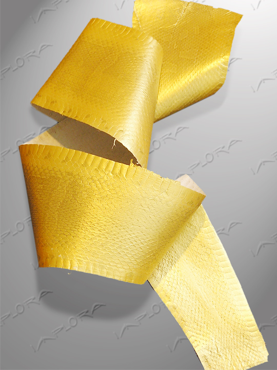 Snakeskins Implora Gold Metallic Puff-Faced Snakeskin