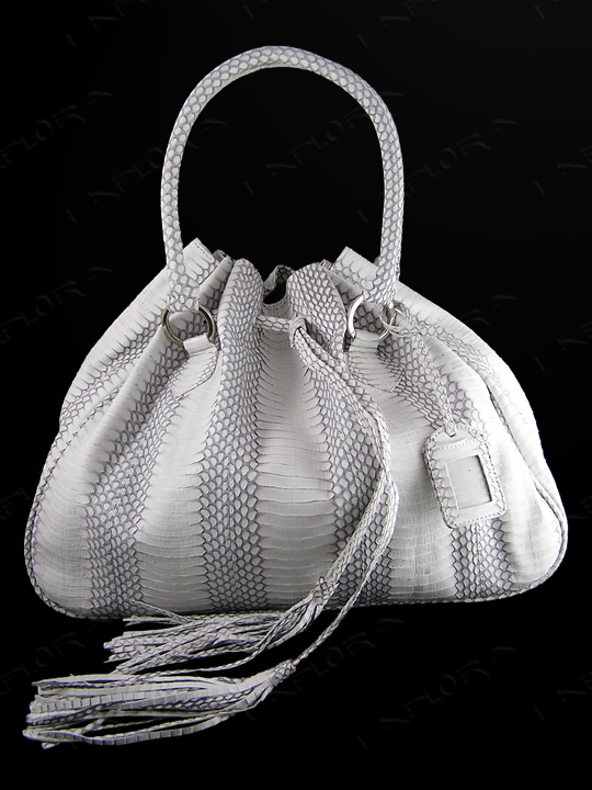 Leather Implora Natural Cobra Hobo Style Bag Large