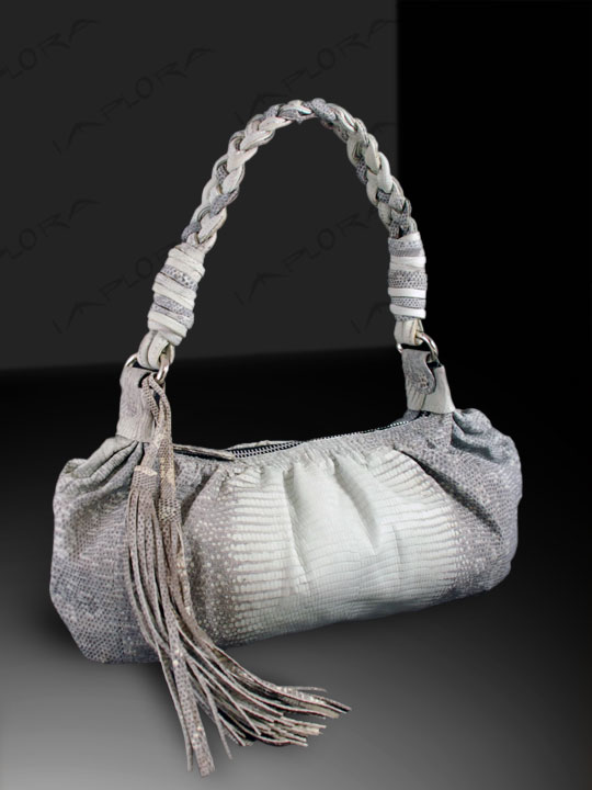 Leather Implora Natural Lizard Skin Braided Bag