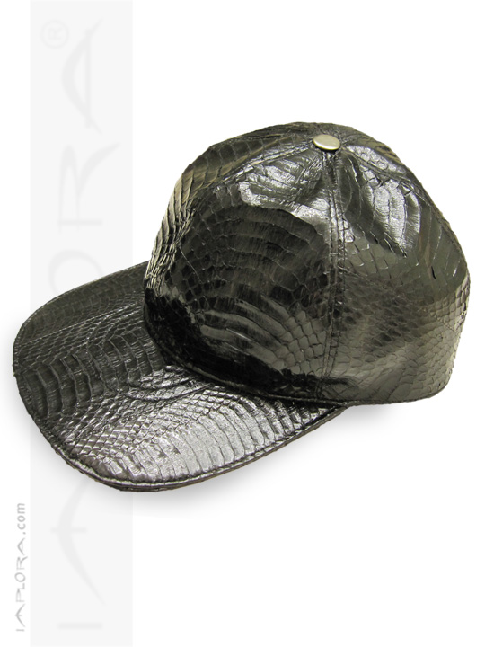 Snakeskins Cobra Snakeskin Hat Black Baseball Cap
