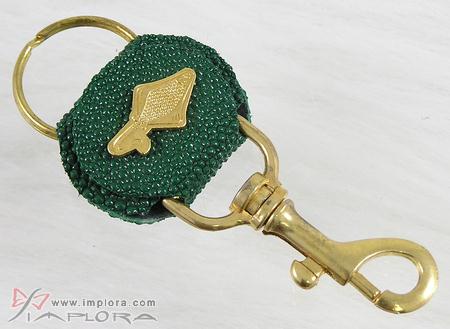 Leather Green Stingray Key Chain